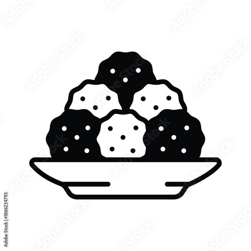 Well crafted glyph icon of meatballs cooked dish, trendy vector