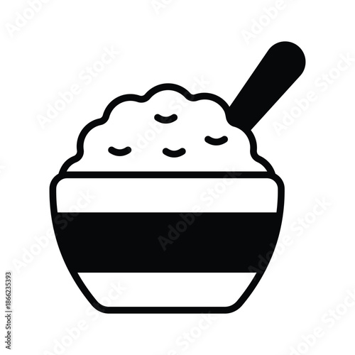 Check out this glyph icon of cereal bowl breakfast