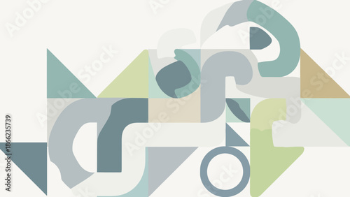 Abstract Geometric Shapes and Typography Design.