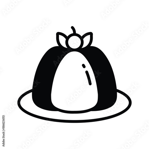 Well crafted glyph icon of jelly dessert food