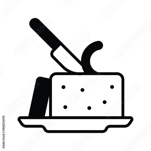 Get this glyph icon of butter dairy ingredient