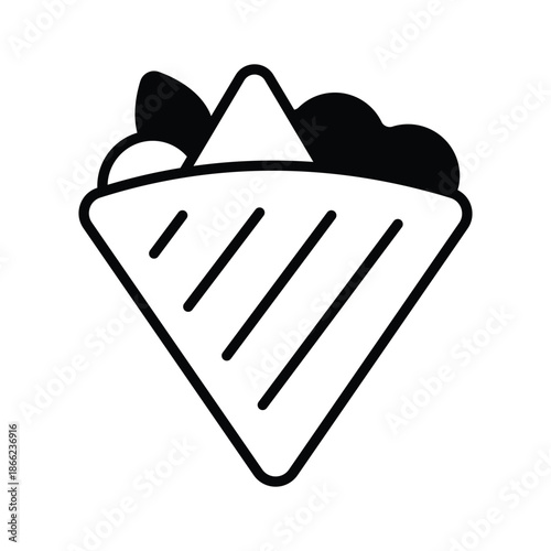 An amazing glyph icon of quesadilla mexican food