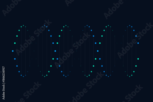 Abstract Digital DNA Helix - Biotechnology and Genomic Data Visualization