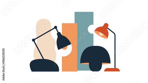 Modern Desk Lamps in Various Designs.