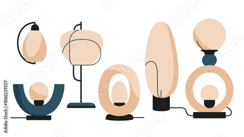 Modern Table Lamps in Various Designs.