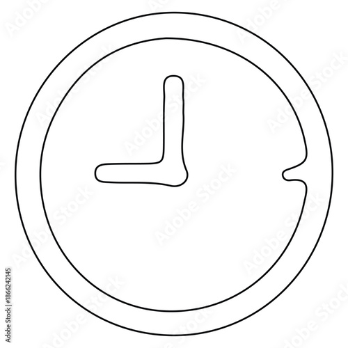 Minimal Round Clock Icon With Simple Black Outline For Time, Schedule, And Branding Visuals Online