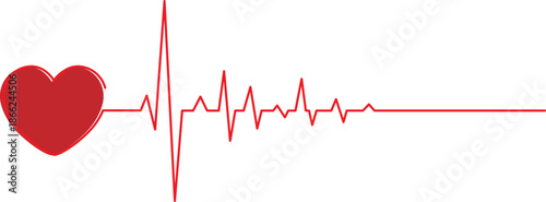Heartbeat ecg line illustration