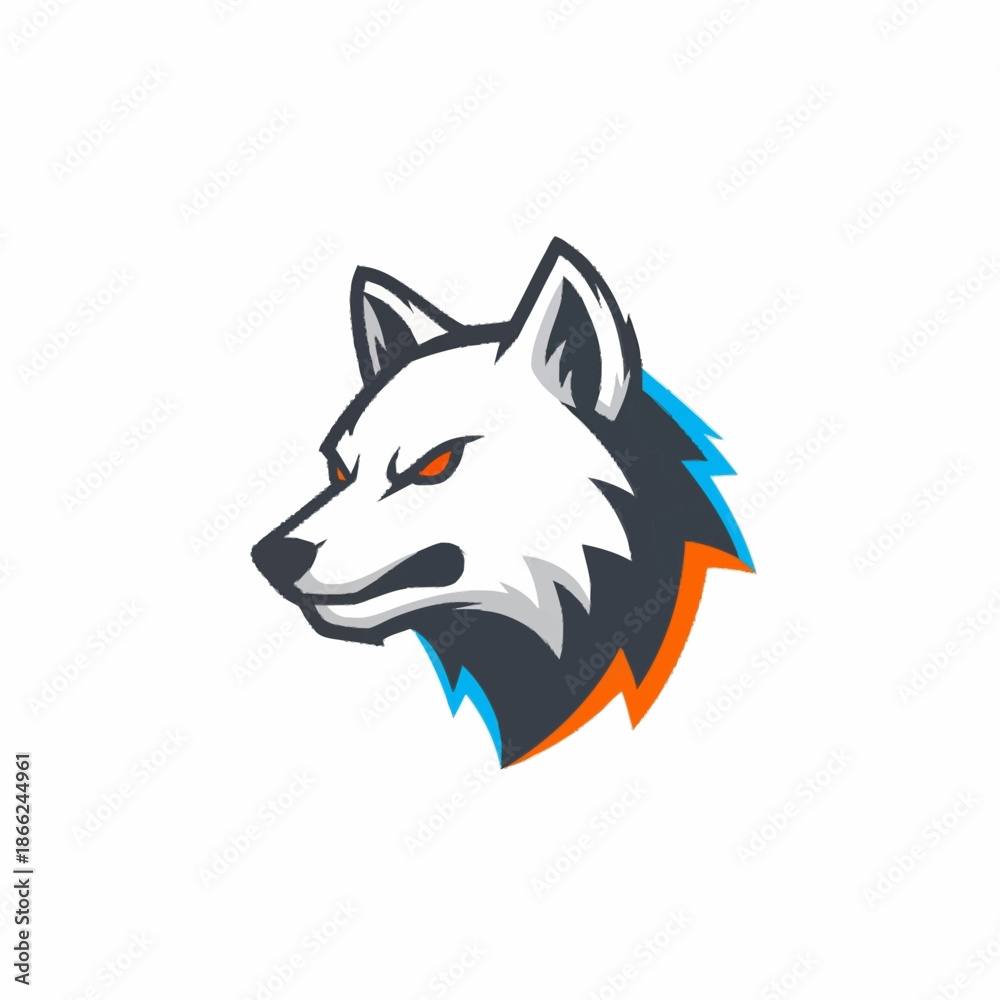 Obraz premium Aggressive Wolf Head Logo Design.