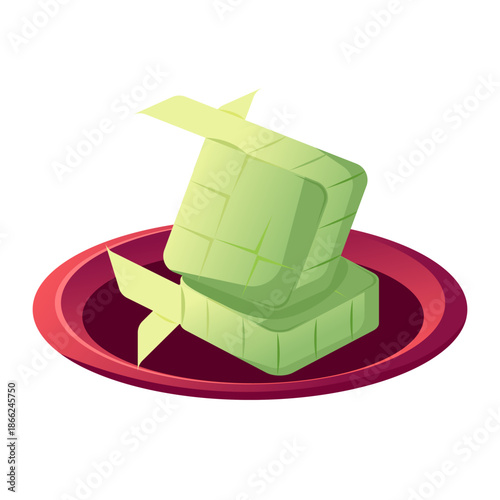 Eid al-Fitr food, traditional Indonesian food, ketupat which is still wrapped in coconut leaves
