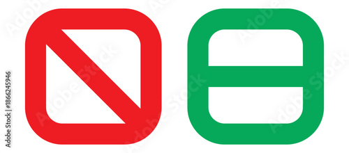 Subtract and Ban mark icon set . cross and forbidden icons. Vector illustration.