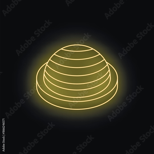 Neon yellow fitness ball glowing on a black background, representing health, wellness, and active lifestyle