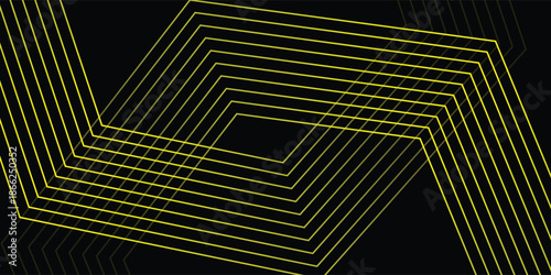 Vibrant Neon Yellow Interlocking Hexagon Grid on Black Background