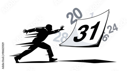 Man Running Towards Deadline