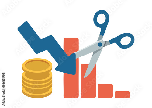 Abstract business concept illustration representing financial decline, growth strategy, and modern professional design, depicting a market crash with no real events