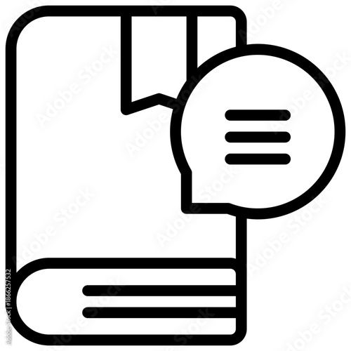 book talk chat query inquire simple line icon
