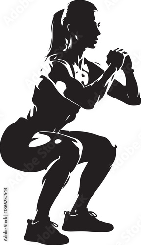 Powerful Woman Squat Exercise Silhouette

Female Fitness Training Squat Pose Illustration

Strong Athletic Woman Workout Silhouette Art