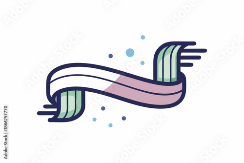 flowing cold scarf outline icon