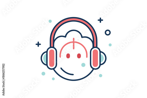 minimal ear muffs line art