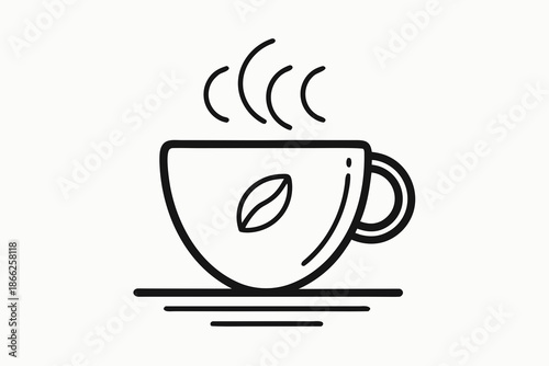 latte mug oval geometry icon