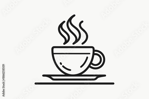 morning street tea cup icon wide base silhouette