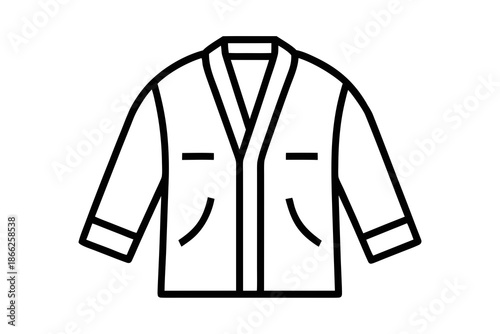open front wool cardigan garment icon