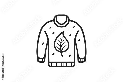 wool pullover curved silhouette icon