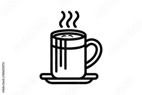 hot chocolate icon tall mug silhouette