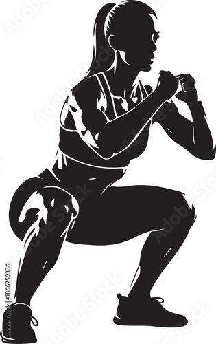 Powerful Woman Squat Exercise Silhouette

Female Fitness Training Squat Pose Illustration

Strong Athletic Woman Workout Silhouette Art