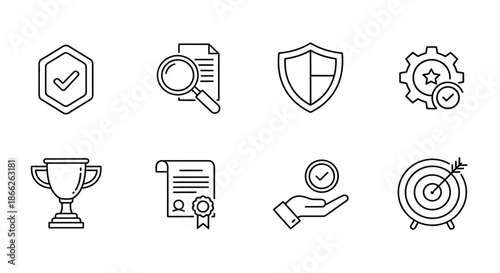 Set of quality and achievement icons