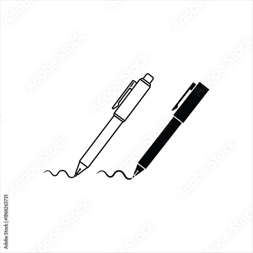 Illustrator eps file depicting a writing pen creativity icon for design