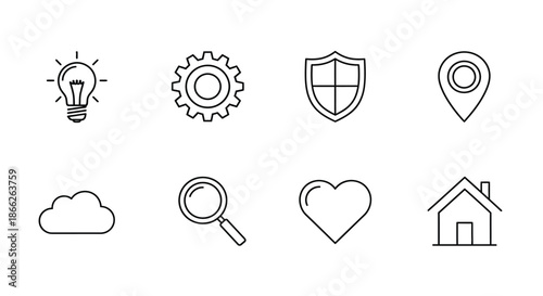 Illustrations of conceptual icons