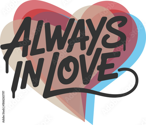 Happy Valentines Day message with red heart love symbol design t shirt design