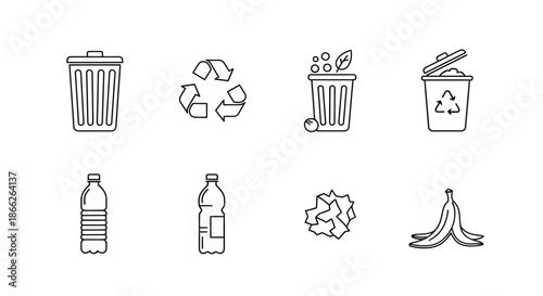 Recycling and waste management icons