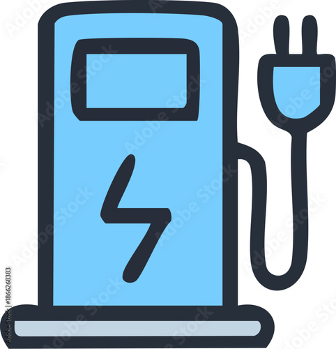 Electric Vehicle Charging Station Icon 1.
