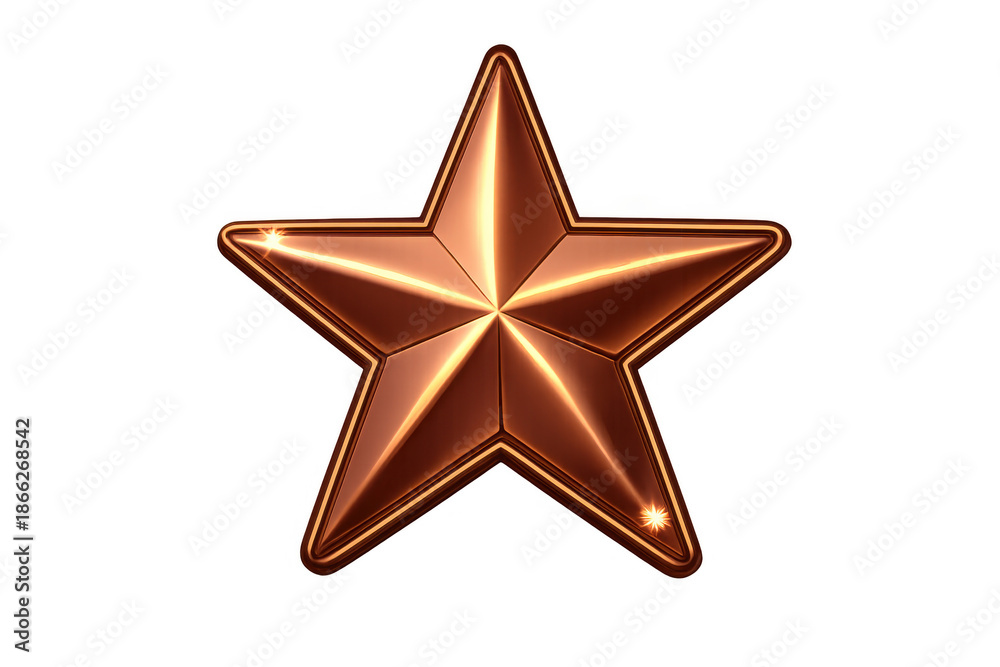 Obraz premium Bronze star icon presenting success, achievement, and premium quality with a metallic, shiny 3d rendering