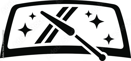 Car windshield wiper in action.