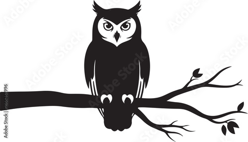 Owl Silhouette on Tree Branch

Night Owl Sitting on a Branch

Minimalist Owl Illustration