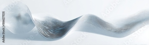 Abstract image of a flowing, ribbon-like form against a pale background, subtle texture, fluid movement