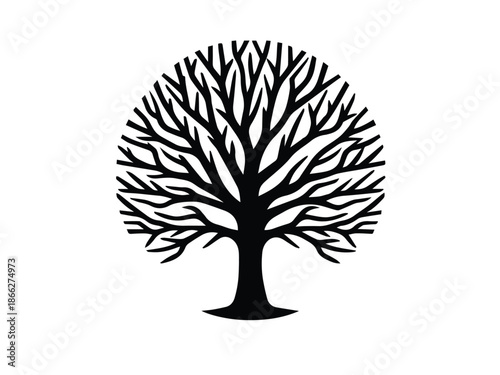 Minimal Tree Illustration Vector – Nature, Eco, Forest Concept