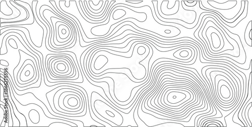 Minimal Topographic Line Map Design Featuring Elevation Contours on White Background with Paper Texture Effect
