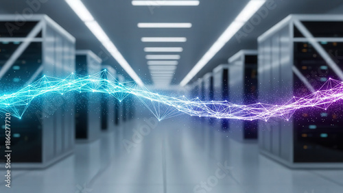 Luminous flow modern technology background with clean silence