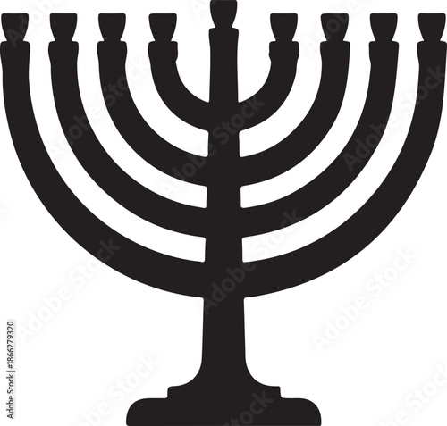 Jewish Menorah Silhouette Symbol

Traditional Hanukkah Menorah Icon

Seven-Branched Menorah Black Silhouette