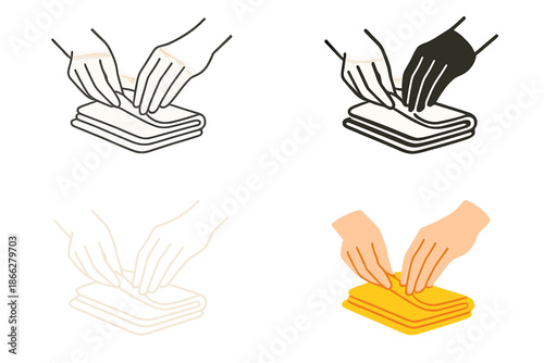 Art of Dough Lamination. Hands folding thin buttered dough layers with precision, illustrating lamination in pastry making, clean