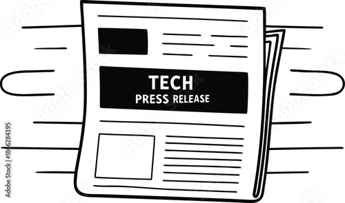 Tech Press Release: A detailed close-up of a printed press release, perfect for conveying information and updates in the field of technology.