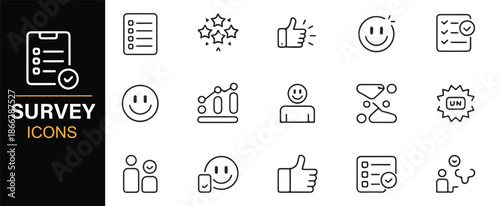 Customer experience and survey line style icons