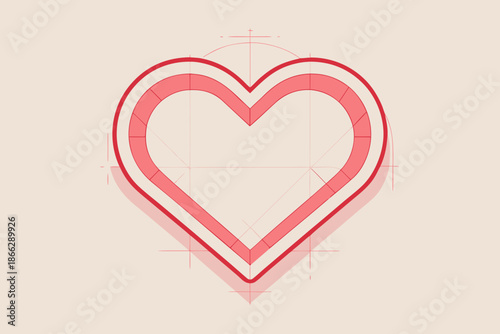 heart frame clean hollow center icon