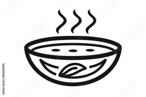 vegetable soup bowl icon half oval