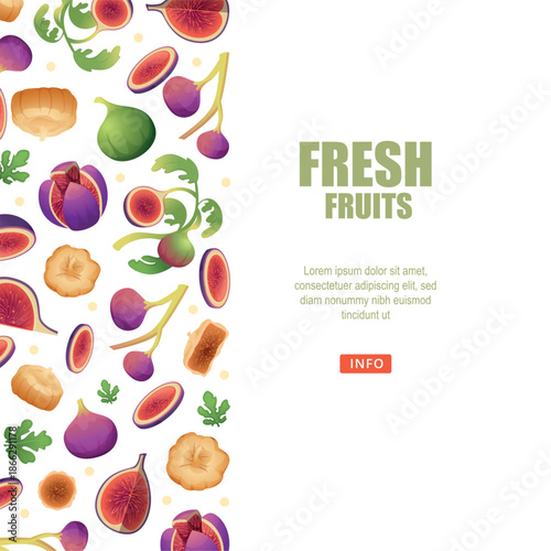 Fig tree. fresh healthy fruits background with fig tree plants