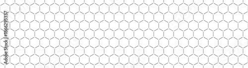 Minimal seamless hexagon abstract pattern vector with broken lines, geometric honeycomb structure grid design background for digital, tech, textile, web, modern scientific concept visuals