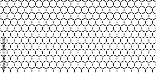 Seamless vector pattern with black and white geometric star circles, abstract modern minimal background, stylish repeating optical decorative texture, retro trendy design for surface and wallpaper